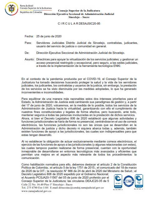 Circular DESAJSIC20-95